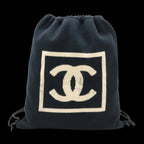 Black Cotton Chanel Backpack