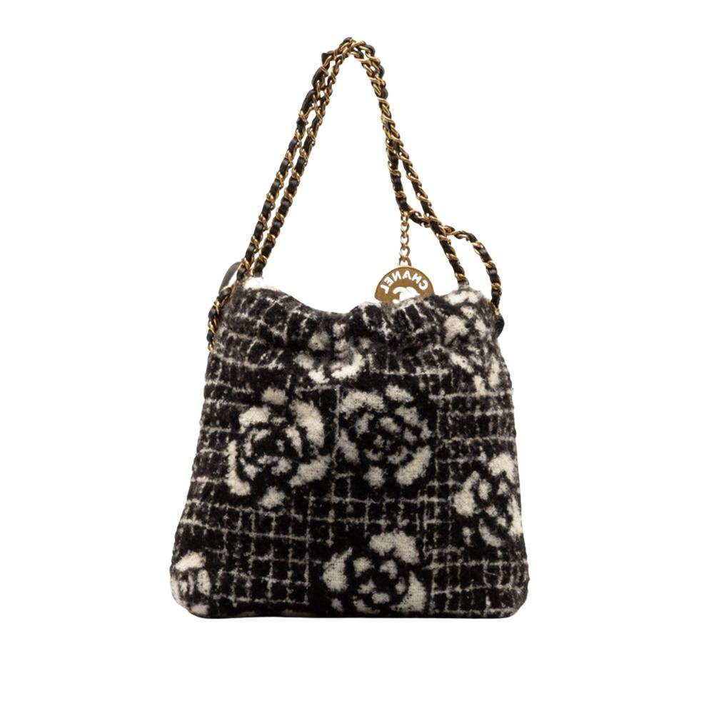 Black Cotton Chanel Shoulder Bag
