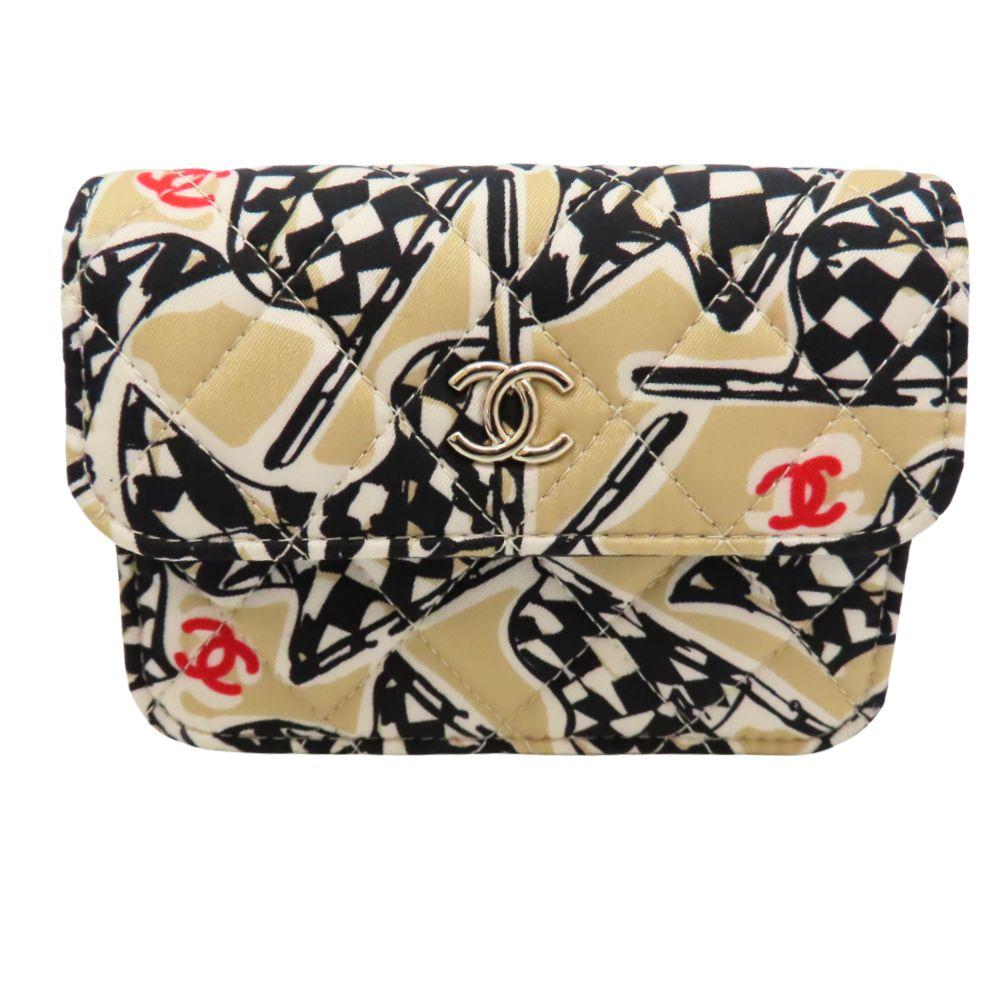 Black Cotton Chanel Shoulder Bag