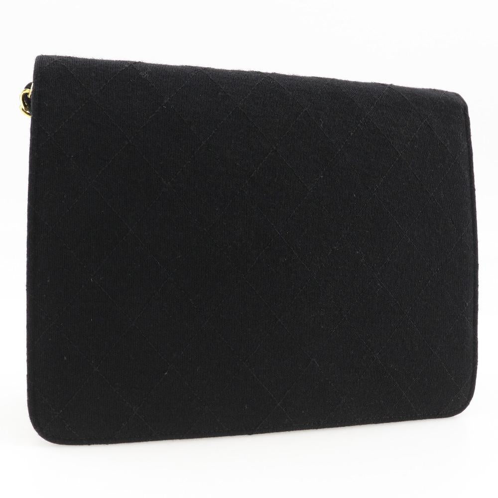 Black Cotton Chanel Shoulder Bag