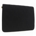 Black Cotton Chanel Shoulder Bag