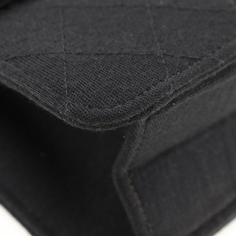 Black Cotton Chanel Shoulder Bag