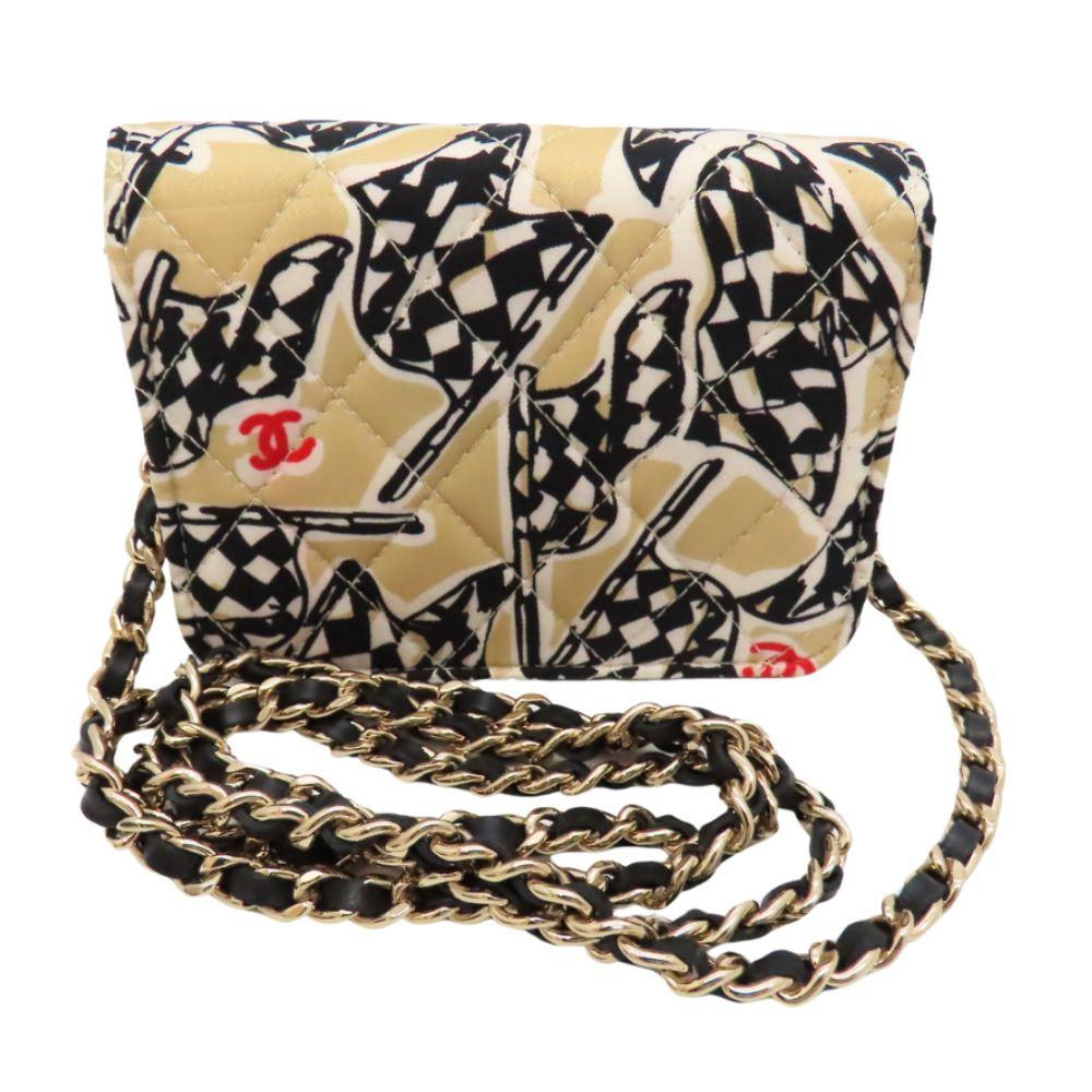 Black Cotton Chanel Shoulder Bag