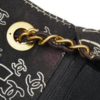 Black Cotton Chanel Shoulder Bag