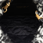 Black Cotton Chanel Shoulder Bag
