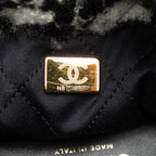 Black Cotton Chanel Shoulder Bag