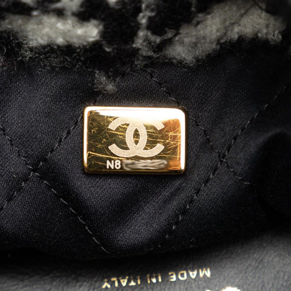 Black Cotton Chanel Shoulder Bag