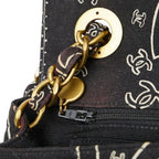 Black Cotton Chanel Shoulder Bag