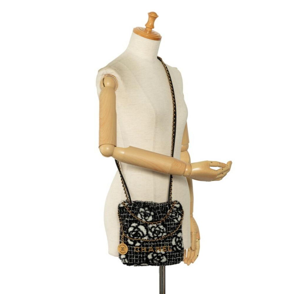 Black Cotton Chanel Shoulder Bag