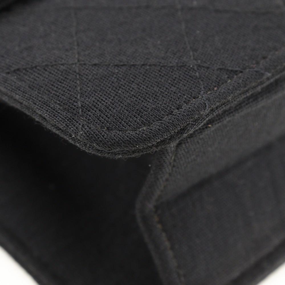 Black Cotton Chanel Shoulder Bag