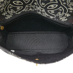 Black Cotton Chanel Shoulder Bag