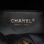 Black Cotton Chanel Shoulder Bag