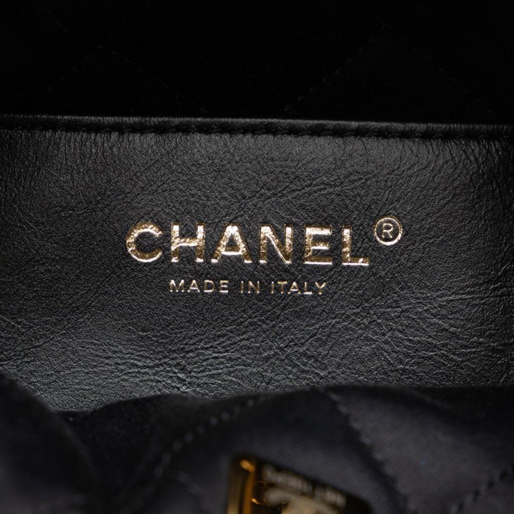 Black Cotton Chanel Shoulder Bag