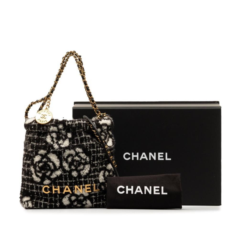 Black Cotton Chanel Shoulder Bag