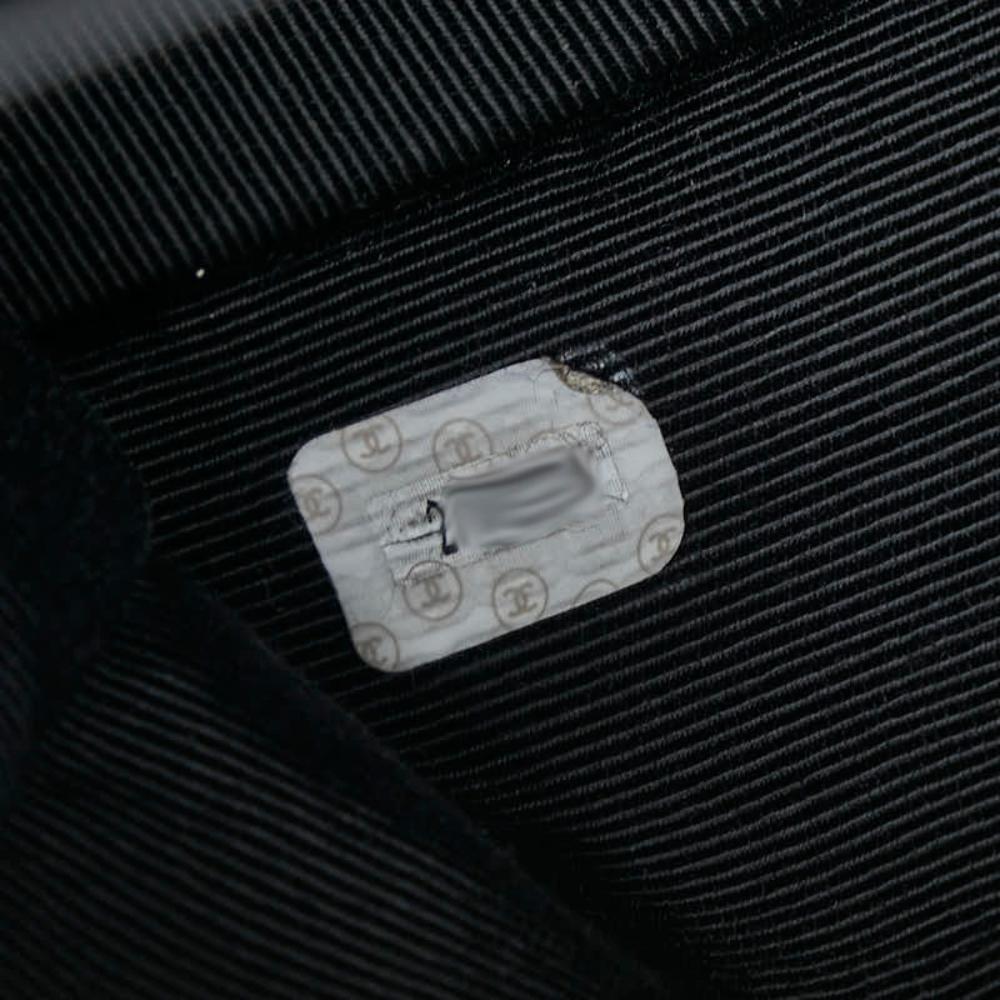 Black Cotton Chanel Shoulder Bag