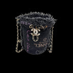 Black Denim Chanel Bucket Bag