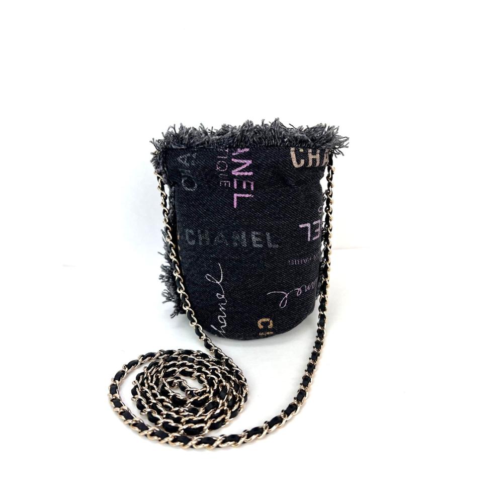 Black Denim Chanel Bucket Bag