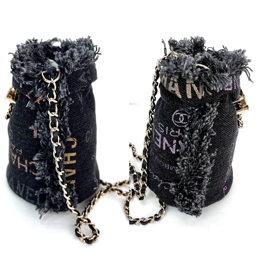 Black Denim Chanel Bucket Bag