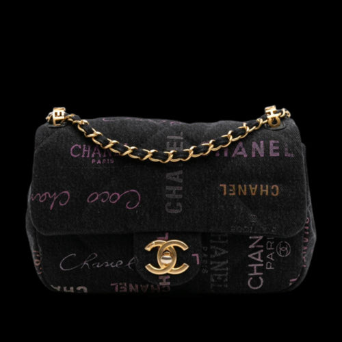 Black Denim Chanel Crossbody Bag