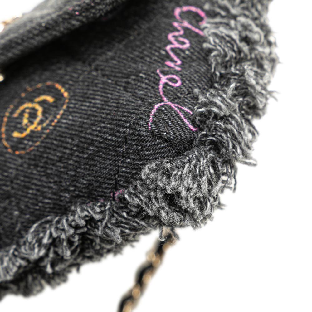 Black Denim Chanel Crossbody Bag