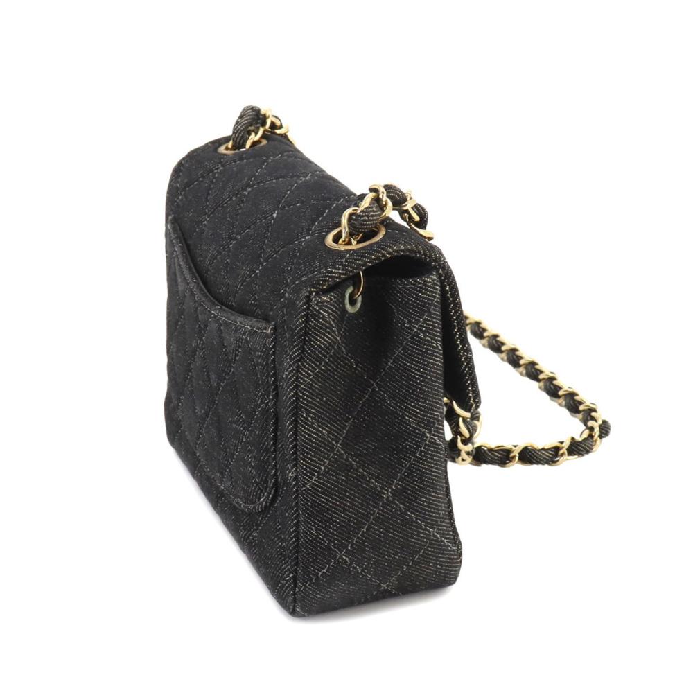 Black Denim Chanel Shoulder Bag