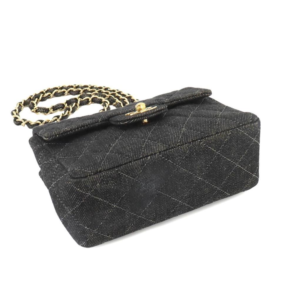 Black Denim Chanel Shoulder Bag