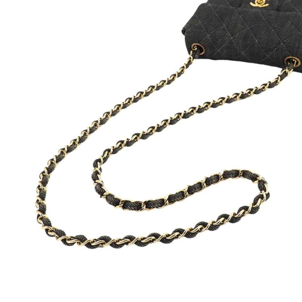 Black Denim Chanel Shoulder Bag