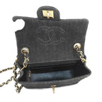 Black Denim Chanel Shoulder Bag