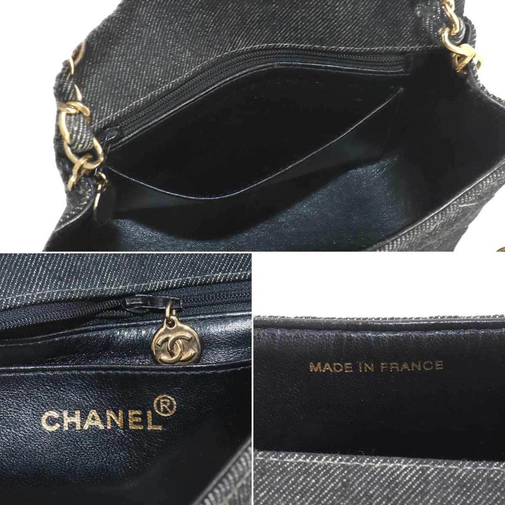 Black Denim Chanel Shoulder Bag