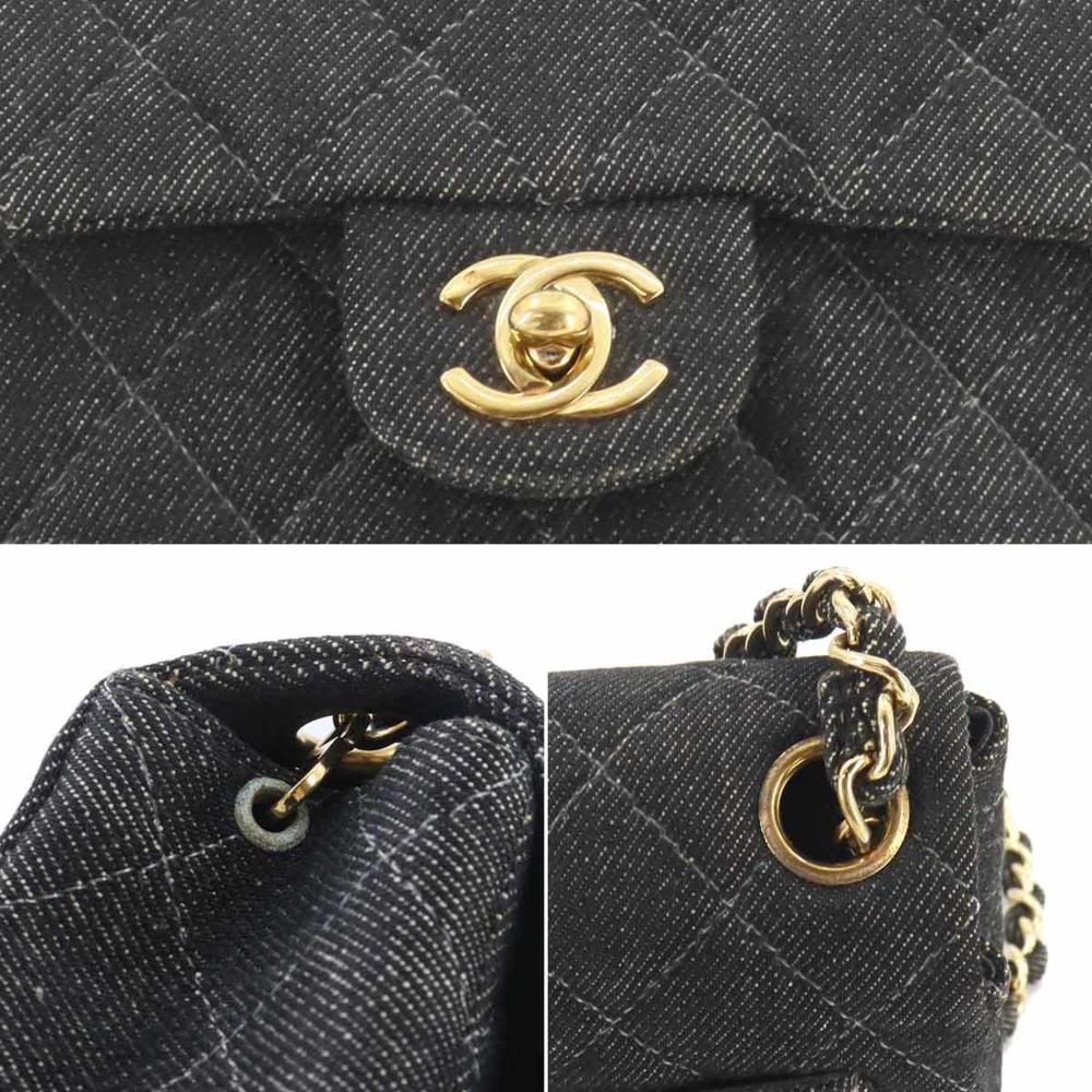 Black Denim Chanel Shoulder Bag