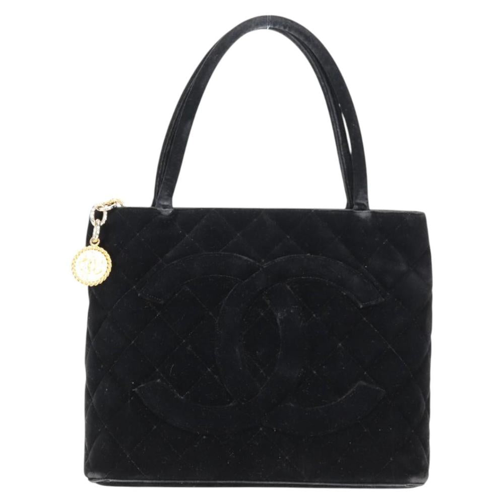 Black Fabric Chanel Tote