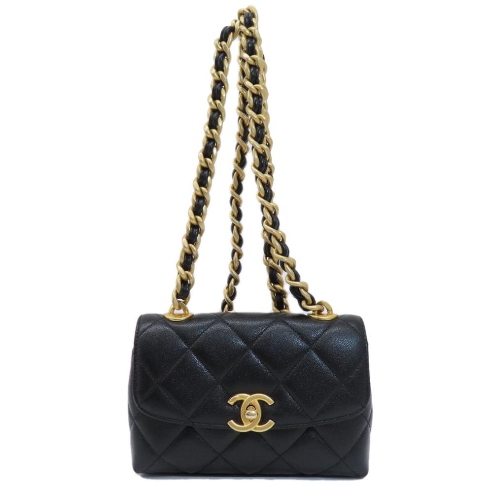 Black Fabric Chanel Shoulder Bag