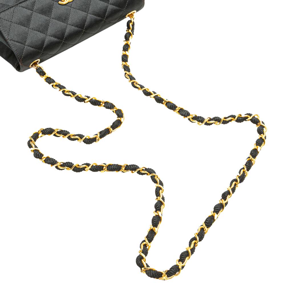 Black Fabric Chanel Flap Bag