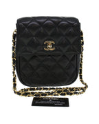 Black Fabric Chanel Shoulder Bag