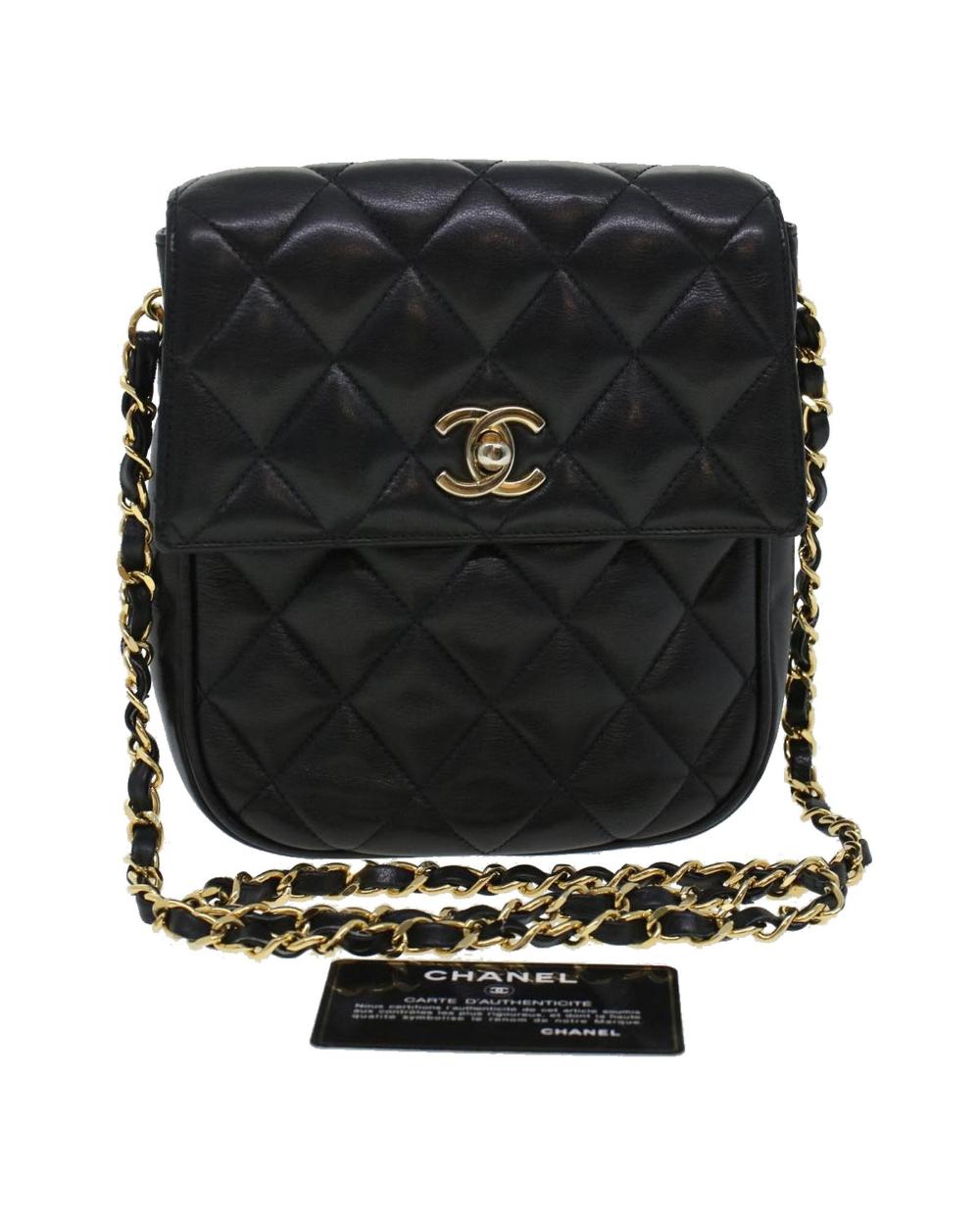 Black Fabric Chanel Shoulder Bag