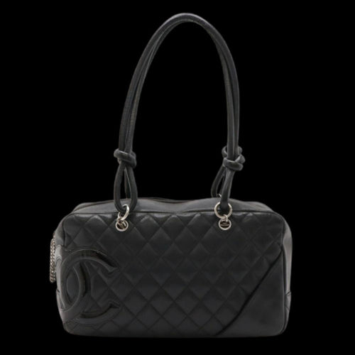 Black Fabric Chanel Shoulder Bag