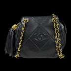 Black Fabric Chanel Shoulder Bag