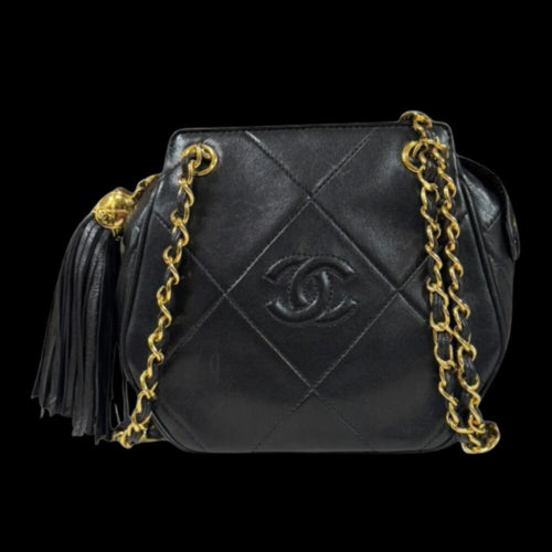 Black Fabric Chanel Shoulder Bag