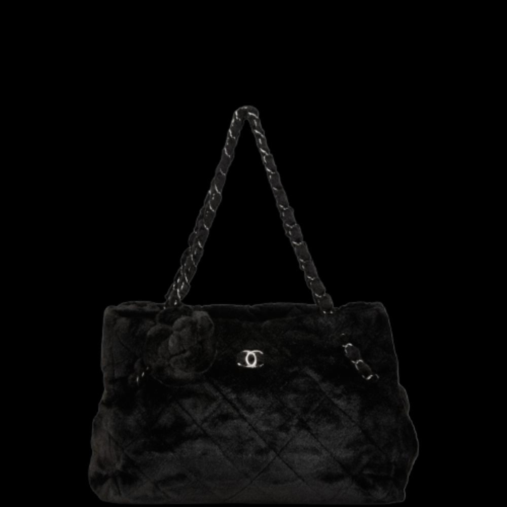 Black Fabric Chanel Shoulder Bag