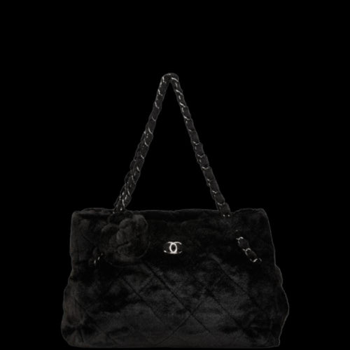 Black Fabric Chanel Shoulder Bag