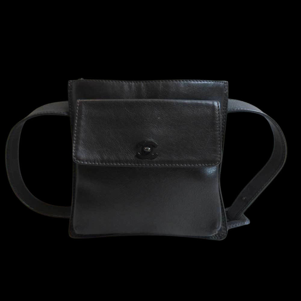 Black Fabric Chanel Belt Bag