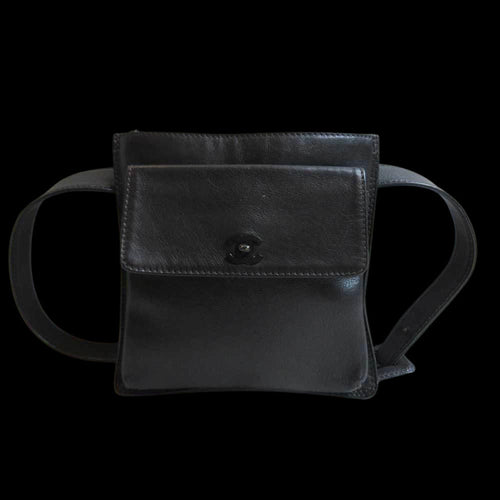 Black Fabric Chanel Belt Bag