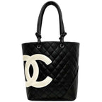 Black Fabric Chanel Tote