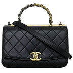 Black Fabric Chanel Shoulder Bag