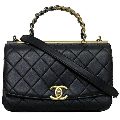 Black Fabric Chanel Shoulder Bag