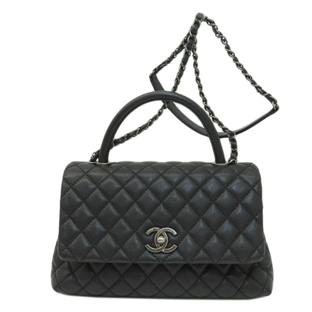 Black Fabric Chanel Shoulder Bag