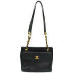 Black Fabric Chanel Shoulder Bag