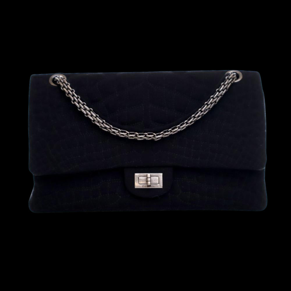 Black Fabric Chanel Flap Bag