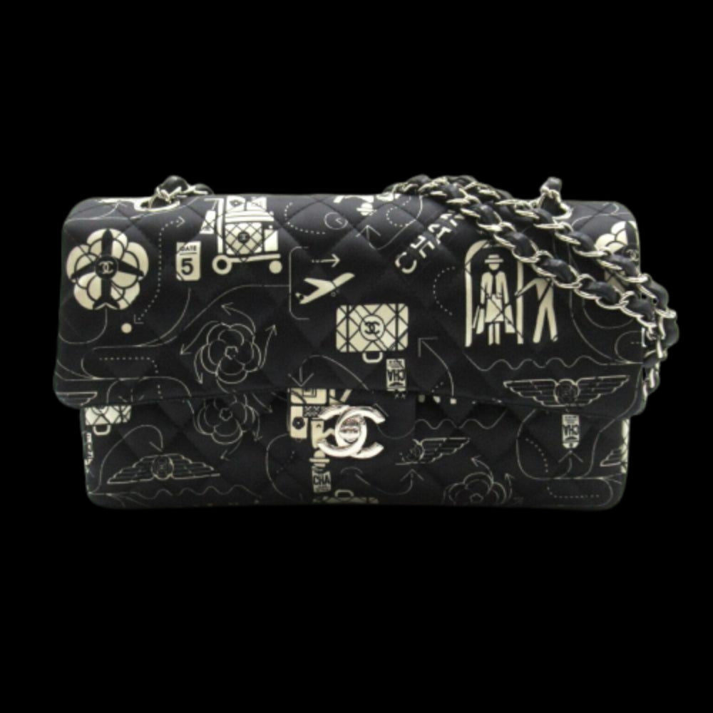 Black Fabric Chanel Flap Bag