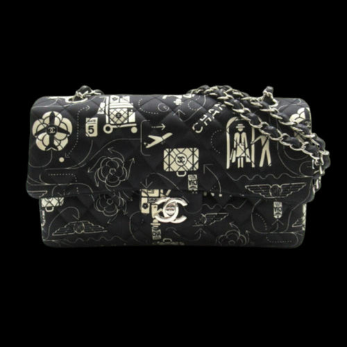 Black Fabric Chanel Flap Bag